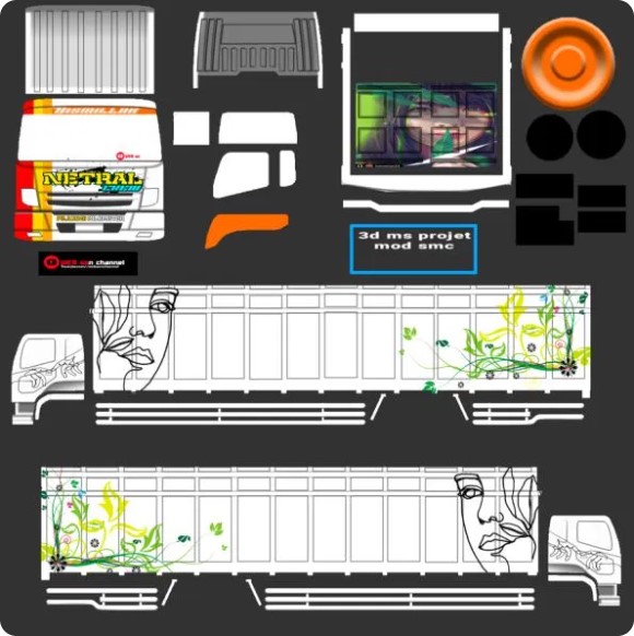 Livery Truck Fuso C10 Netral Bussid