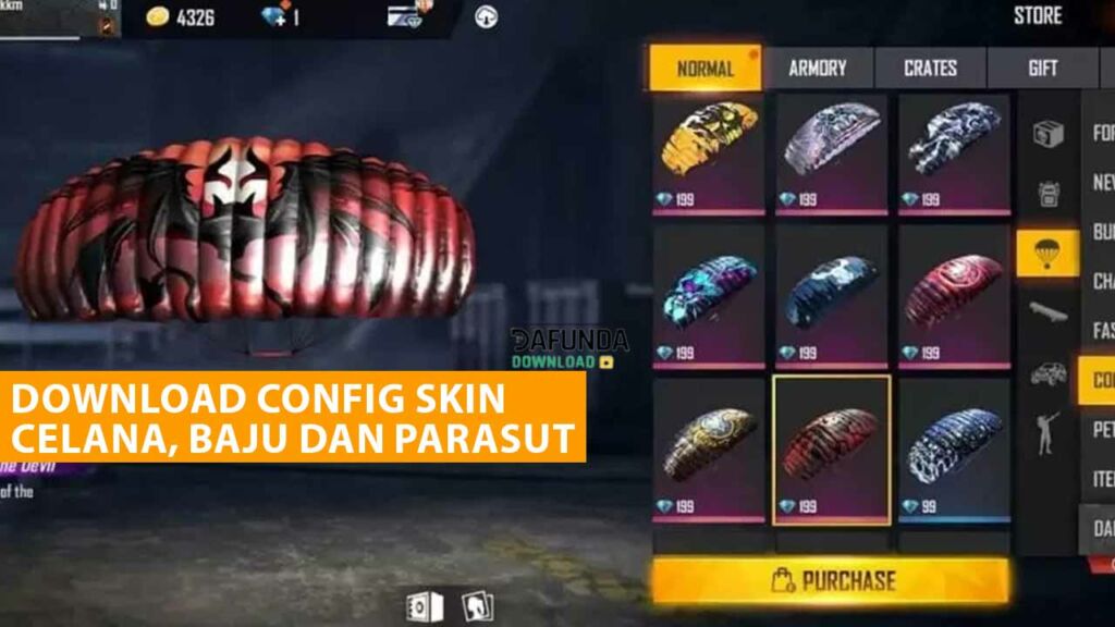 Download Config Skin Celana Baju Dan Parasut