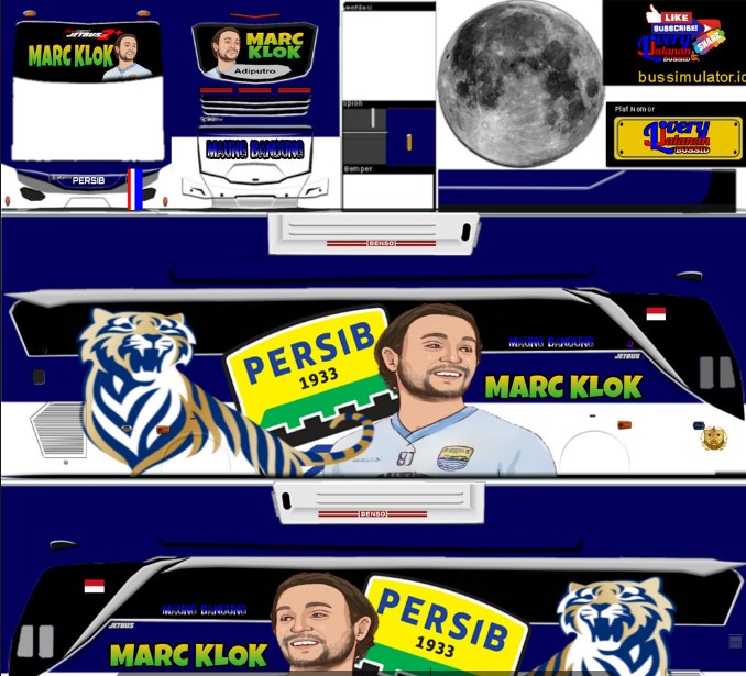 Livery Bussid Jetbus 3 Shd Persib Bandung Mark Klok