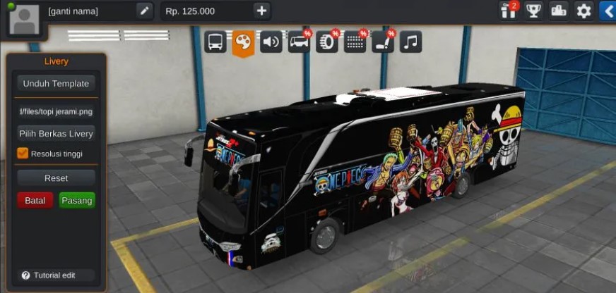 Livery One Piece Kelompok Topi Jerami Bus Ori Hd