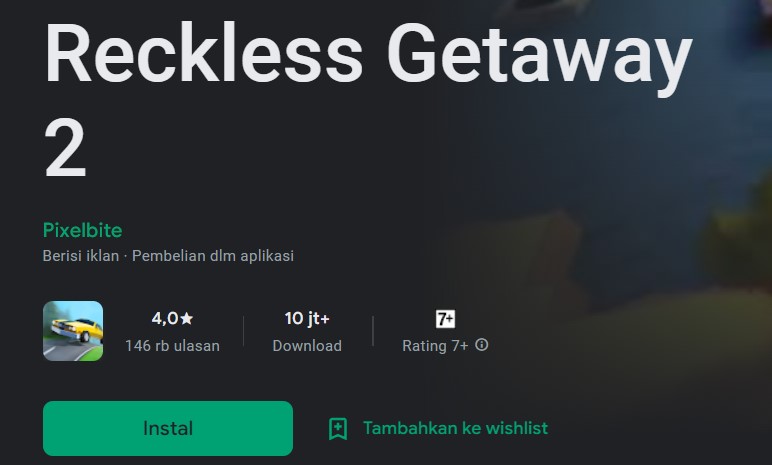Install Reckless Getaway 2 Mod Apk