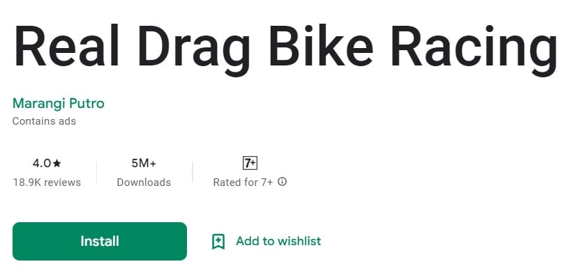 Insall Real Drag Bike Racing