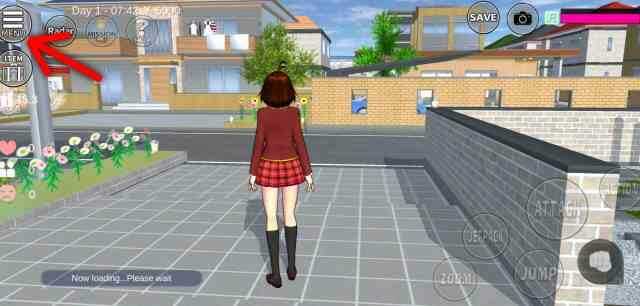 Tombol Menu Sakura School Simulator