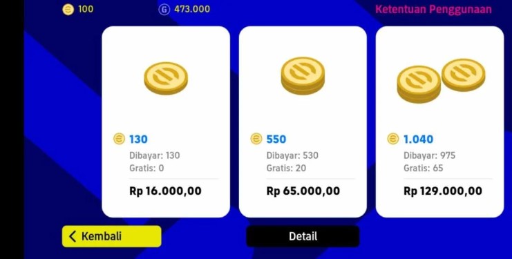 Pilih Jumlah Koin Yang Ingin Dibeli