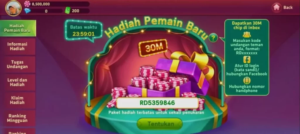 Cara Menggunakan Kode Hadiah Royal Domino