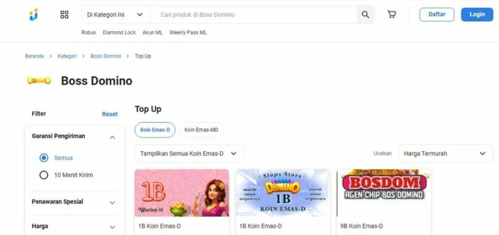 Cara Top Up Boss Domino Murah dan Aman via DANA & Pulsa 4 Top Up Boss Domino Itemku