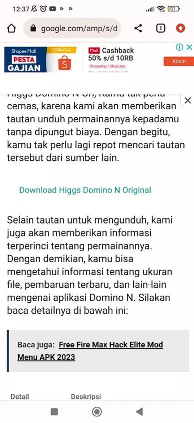 Download Higgs Domino Tanpa Update