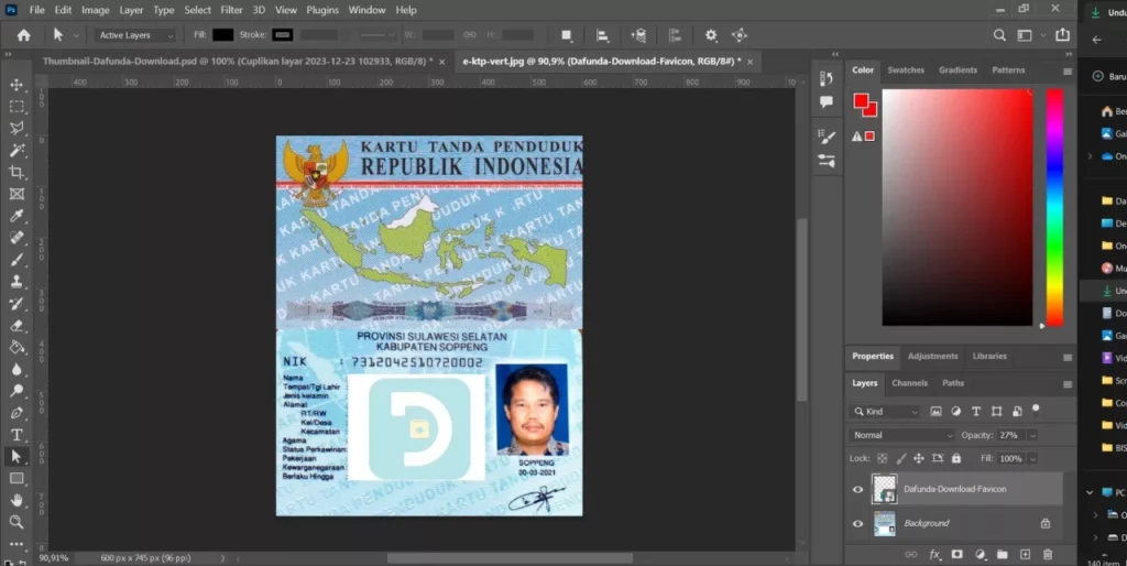 Template Ktp Indonesia Psd